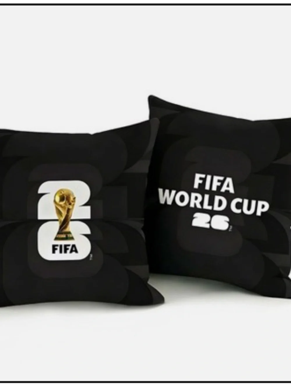 FIFA World Cup 26 Black Logo Throw Pillow